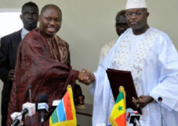 foreign affairs minister njie l with his senegalese counterpart cisse r