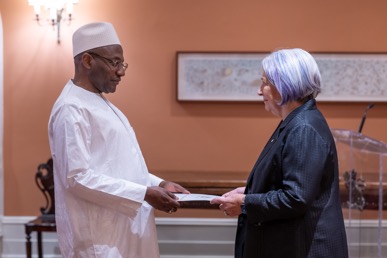Ambassador Bah presents letters of credence to Governor General of Canada