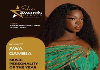 Awa Gambia nominated for She Awards Gambia Music Personality of the Year