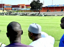 Barrow inspects Banjul KG5 Mini Stadium Artificial Turf
