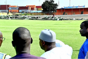 Barrow inspects Banjul KG5 Mini Stadium Artificial Turf