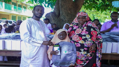 Basse Area Council, ChildFund donate school bags to vulnerable pupils
