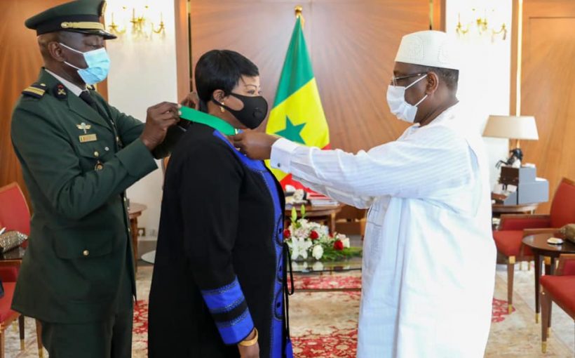 Macky decorates ICC Prosecutor Bensouda with “Commander in the Order of the Lion” Award