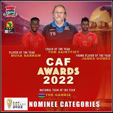 Coach Tom Saintfiet, Musa Barrow, James Gomez nominated for CAF Awards
