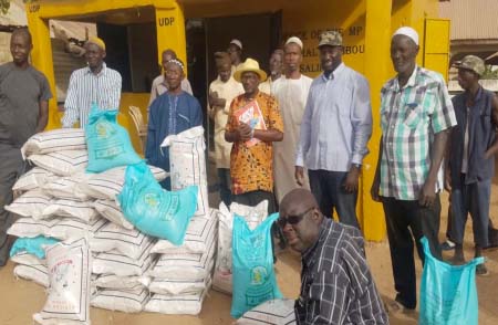 Central Badibou NAM distributes 43 bags of rice to his constituency