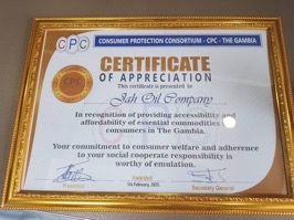 Special Report: 'Jah Oil Company CEO receives ‘exemplary consumer welfare award’