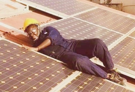 Young Gambian Woman Thriving in Engineering Work
