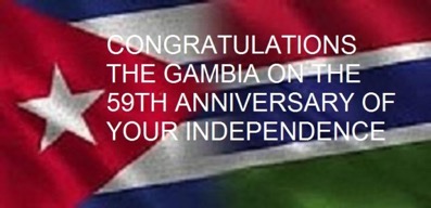 Cuba congratulates Gambia on 59th Independence anniversary