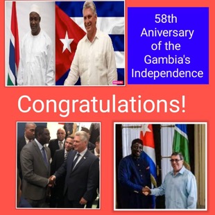 Cuba congratulates The Gambia on occasion of 58th Independence anniversary