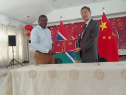Ambassador Liu, Minister Samateh sign MoU