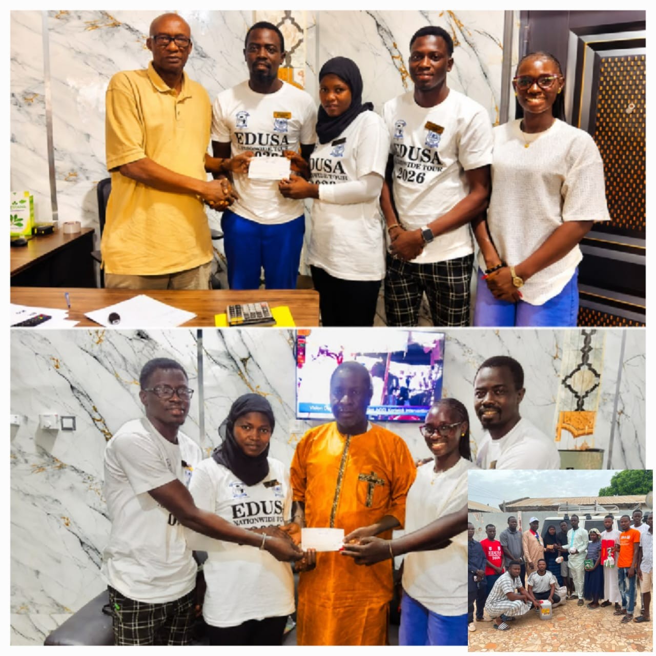 Gambian philanthropist extends D80K, food largesse to EDUSA’s nationwide tour