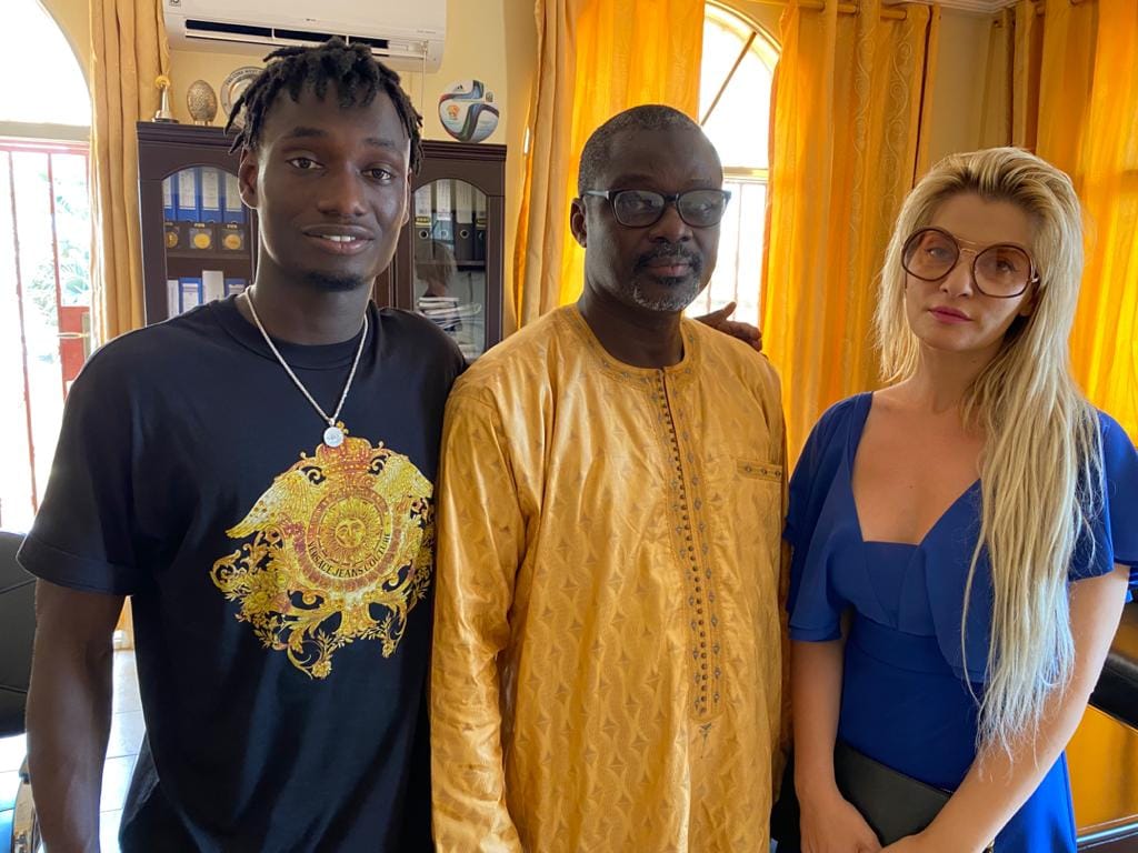 Gambia and AS Roma midfielder Ebrima Darboe visits GFF prexy