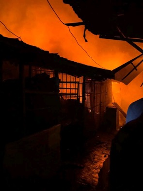 Fire ravages 9 canteens at Latrikunda Maket