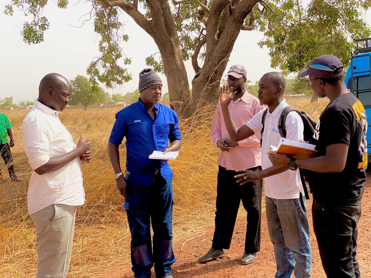 GFF Matarr Jobe leads interested contractors to pre-bid site visit of 3 Regional Fields