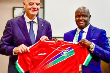 GFF prexy Kemo Cesay meets FIFA president Gianni Infantino