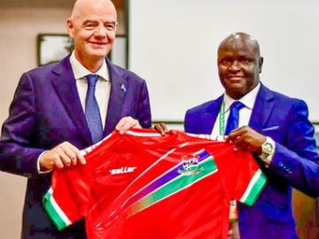 GFF prexy Kemo Cesay meets FIFA president Gianni Infantino