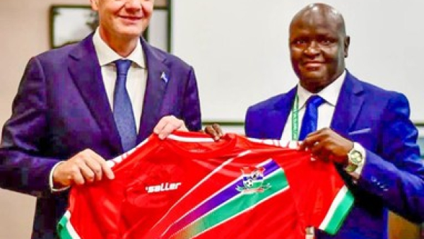 GFF prexy Kemo Cesay meets FIFA president Gianni Infantino