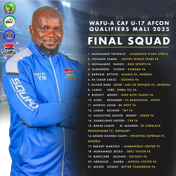 Gaffer Yahya Manneh announces squad prior to WAFU Zone A U-17 Cup of Nations