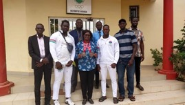 Gambian bronze medalists visit GNOC president