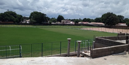 Gunjur Mini Stadium construction project at grassing stage