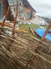 Heavy rainfall destroys two compounds in Sinchu Baya