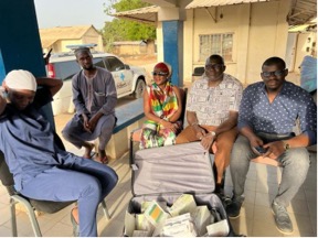 Jainaba Rodewald Bojang assists Gunjur Health Centre with medical items