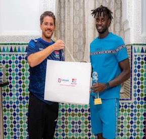 James Gomez receives Man of Match award