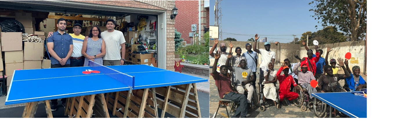 Krish Roopnarine and family donate 25 table tennis boards to Gambia