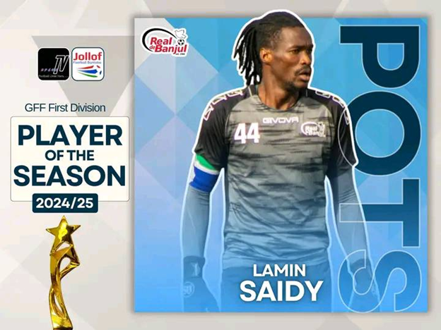 Net-minder Lamin Saidy wins Space TV, Jollof Football Bantaba player of season award