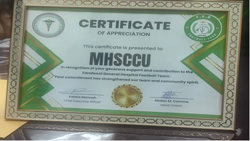 MHSCCU embellishes Farafenni General Hospital with football items