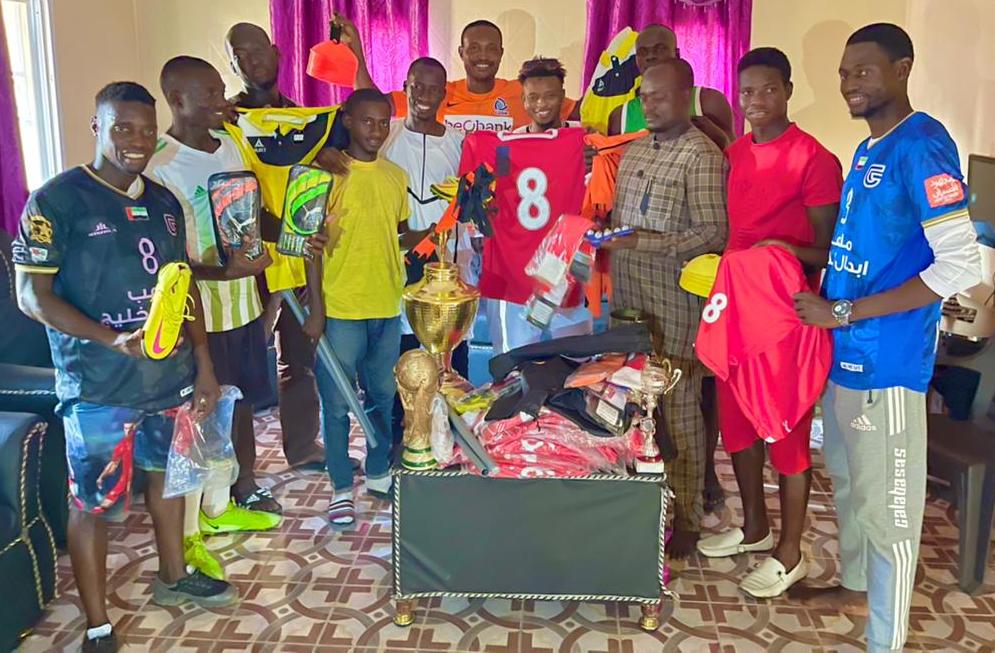 Gambian star supports Region Utd, others with football materials