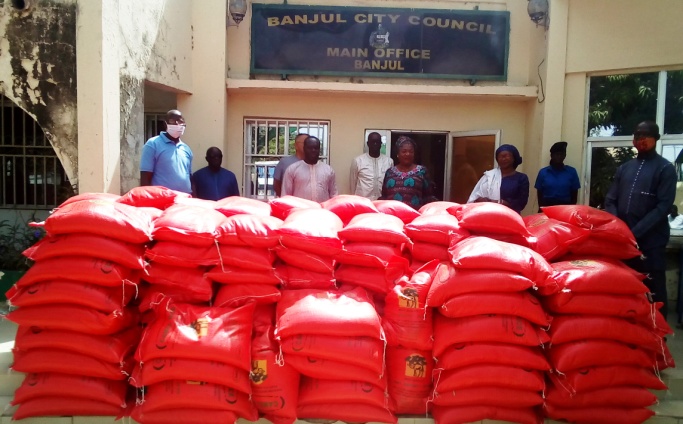 Maersk Gambia supports BCC with 200 bags of rice