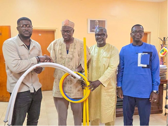 Retired GFF CO Mafugi Jatta hands over football items to Scorpions