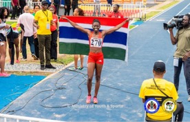 Gambia track queen defends 200m crown