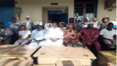 Marie Gillen donates school furniture to Crab Island TVET Centre