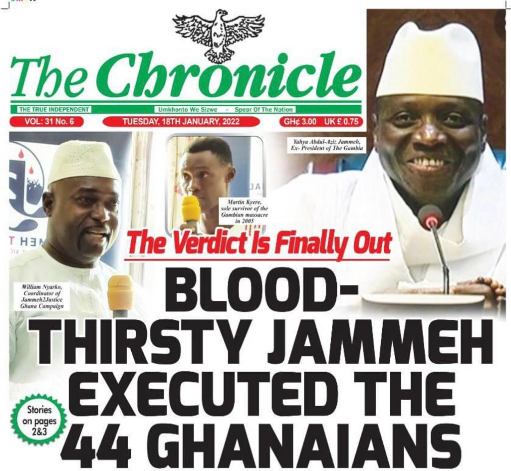Bloody thirsty Jammeh executed the 44 Ghanaians