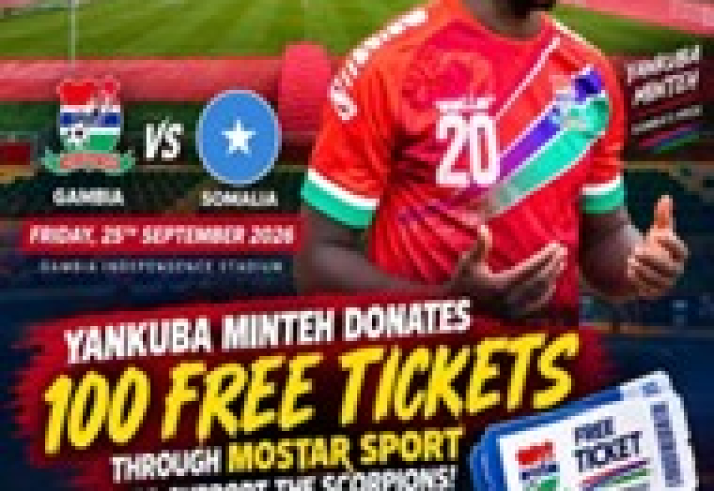 Minteh to donate 100 free tickets to fans to watch Gambia-Somalia clash
