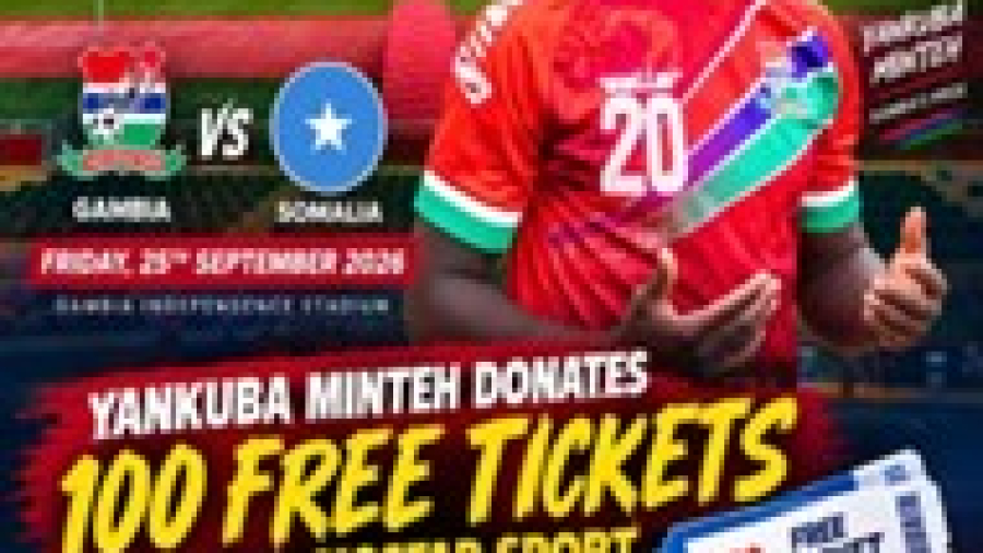 Minteh to donate 100 free tickets to fans to watch Gambia-Somalia clash