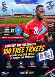 Minteh to donate 100 free tickets to fans to watch Gambia-Somalia clash