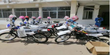 UNFPA hands over 10 motorbikes to Health Ministry