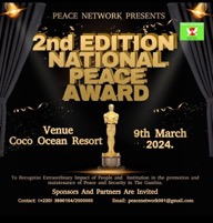 National Peace Award set for March 9th