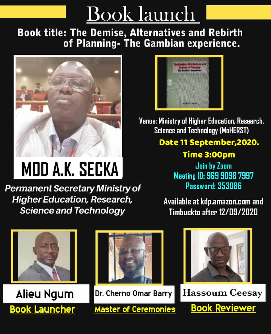 PS Secka to launch new book today