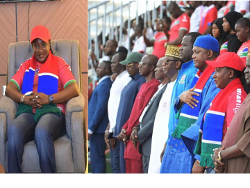 President Barrow watches Gambia, Somalia clash