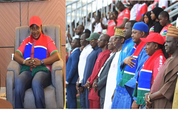 President Barrow watches Gambia, Somalia clash