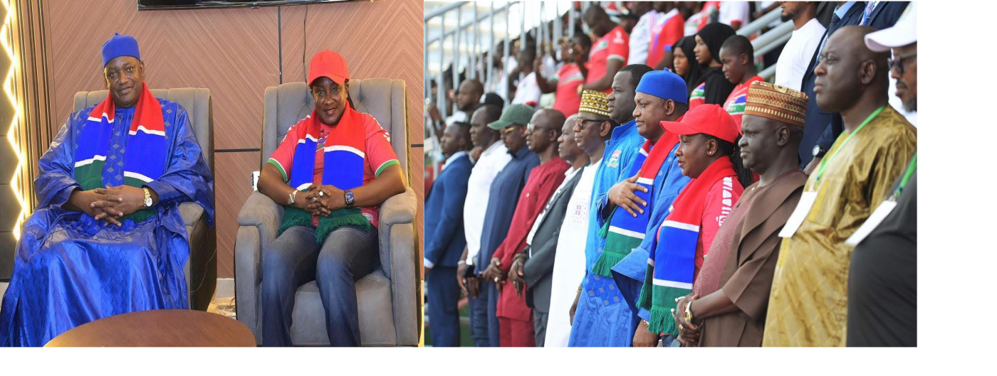 President Barrow watches Gambia, Somalia clash