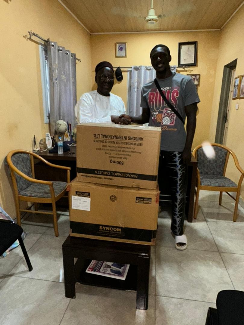 Salifu Jaiteh donates medicines to Fatoto District Hospital