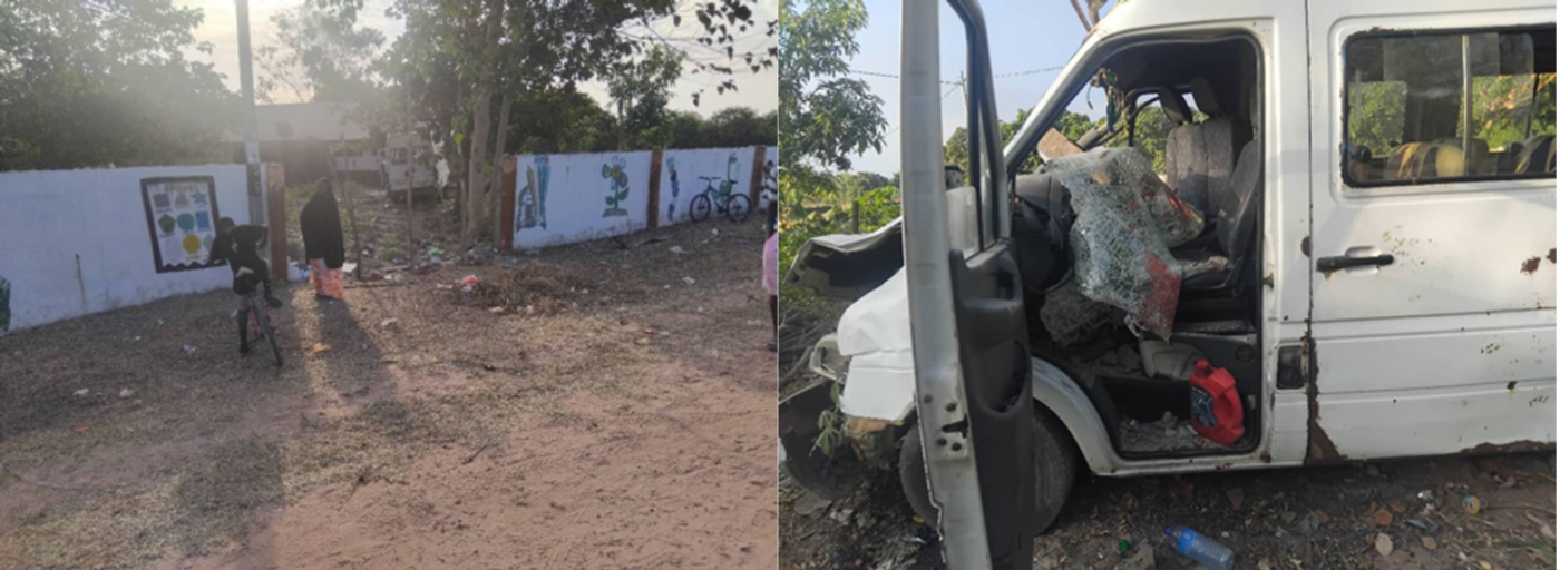 Children’s safety at risk after vehicle smashes into Bakary Sambouya school fence