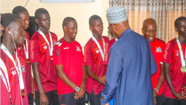 Scorplings visit Gambian High Commissioner Hadrammeh Sidibeh