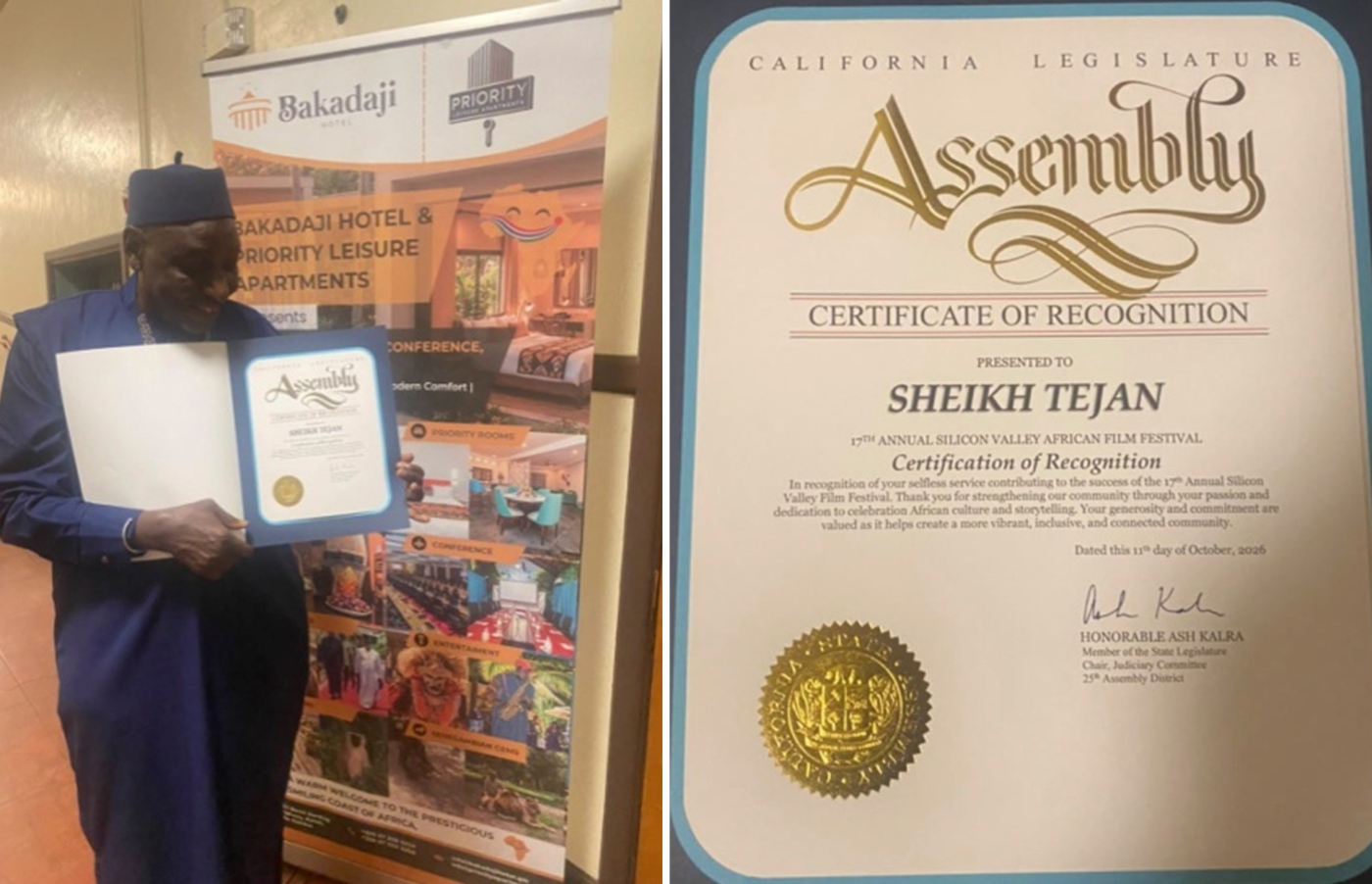 Sheikh Tijan Nyang grabs Hollywood Award at 17th African Film Festival