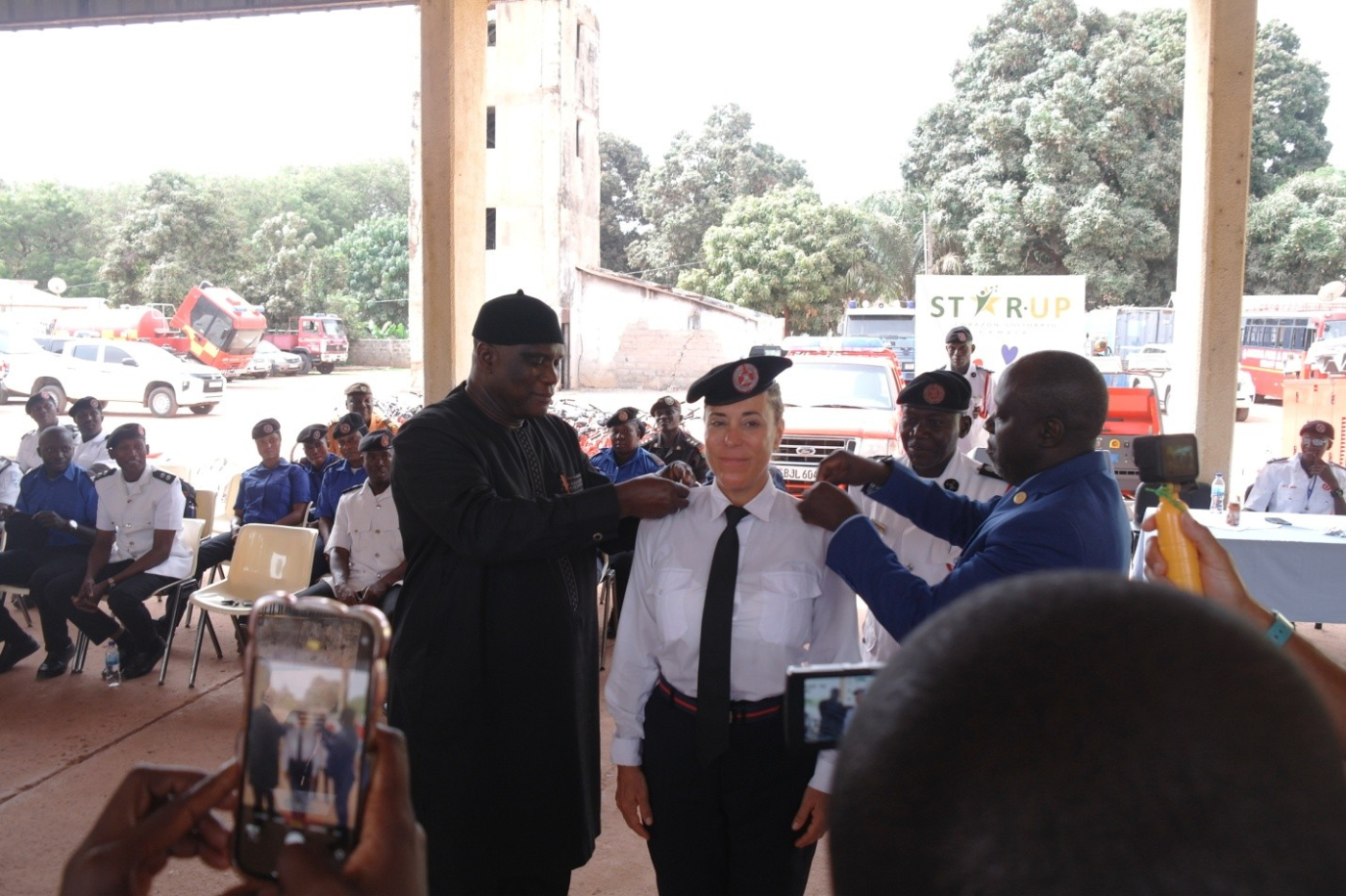 Sonja Arup honoured as deputy chief fire officer of Gambia Fire and Rescue Service